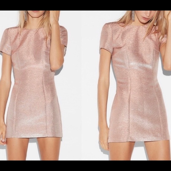 NWT pink and shimmer open back mini dress - Picture 3 of 3